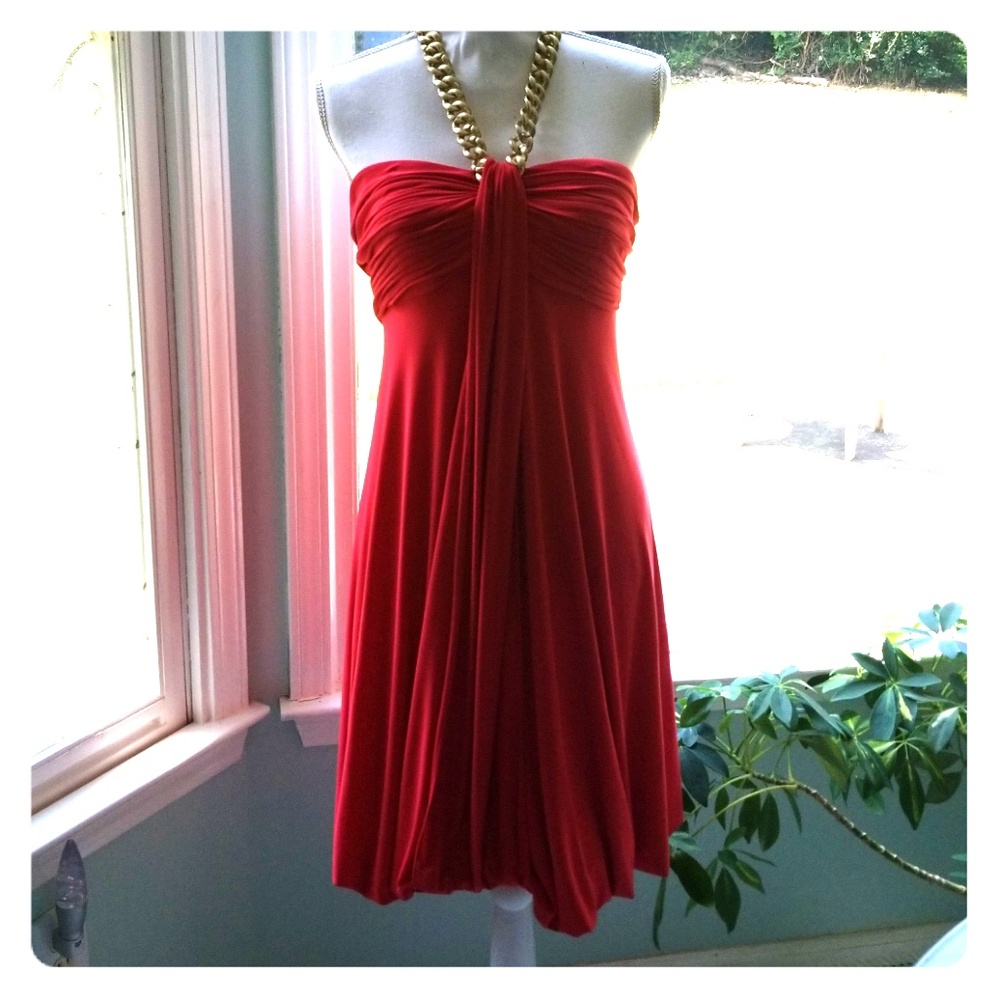 Coral red dress
